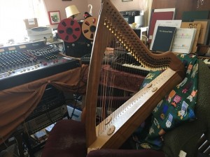 Argent Fox double wire harp in my recording studio.